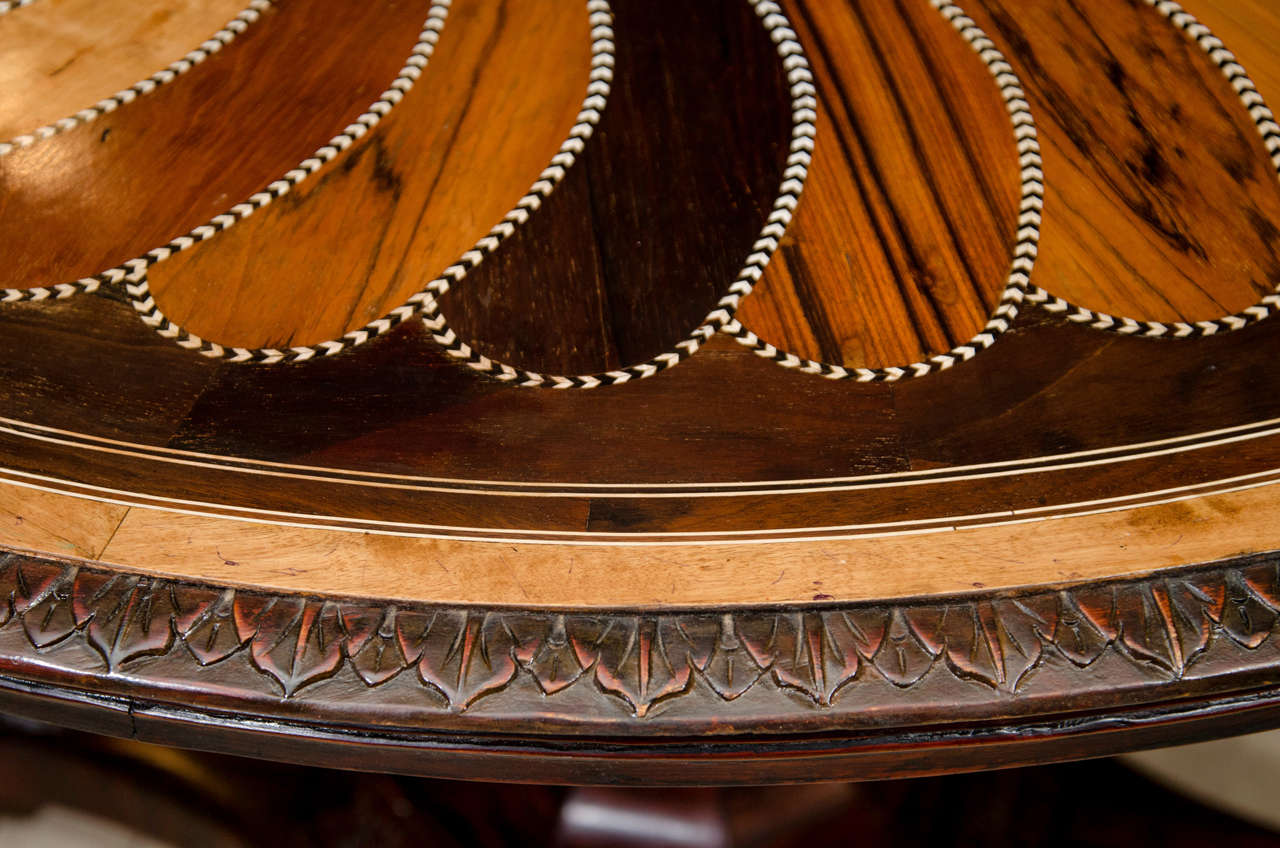 Regency Anglo-Indian Inlaid Center Table