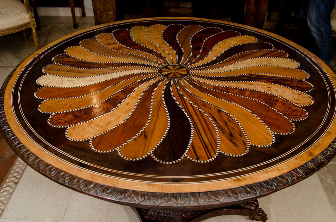 Anglo-Indian Inlaid Center Table In Excellent Condition In Westwood, NJ