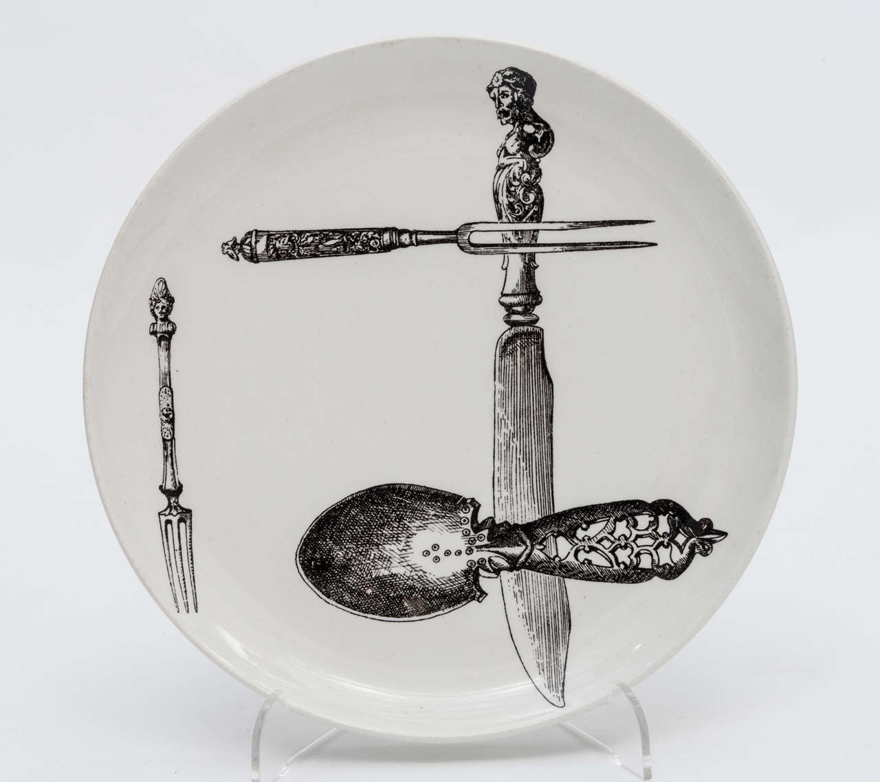 Mid-20th Century Early Set of Six Plates by Piero Fornasetti