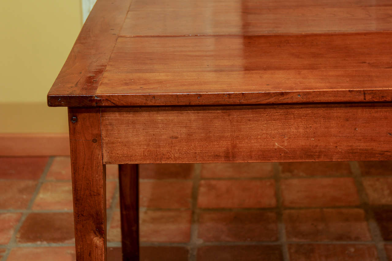 Napoleon III French Cherry Wood Farm Table For Sale