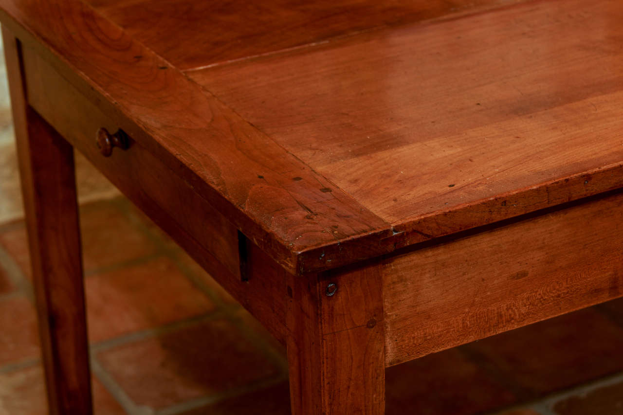 French Cherry Wood Farm Table For Sale 1