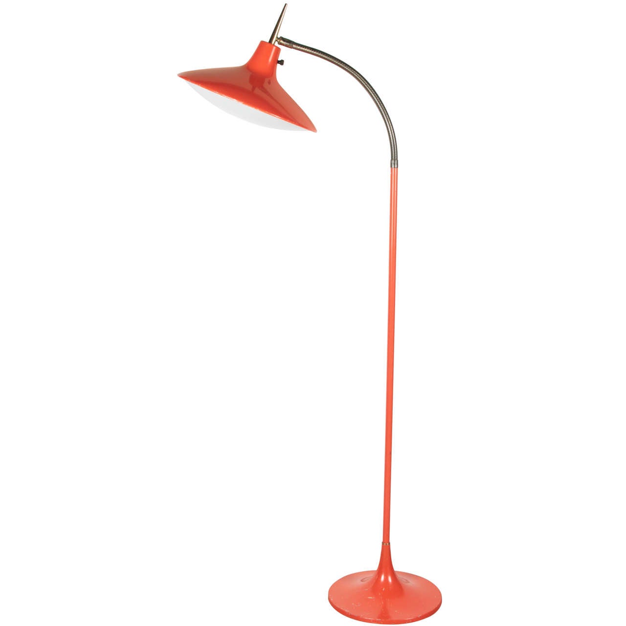 Orange Gooseneck Floor Lamp by Laurel at 1stDibs orange floor lamp