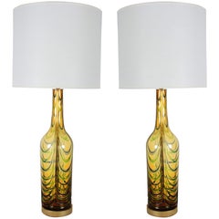 Pair of Seguso Glass Lamps 12