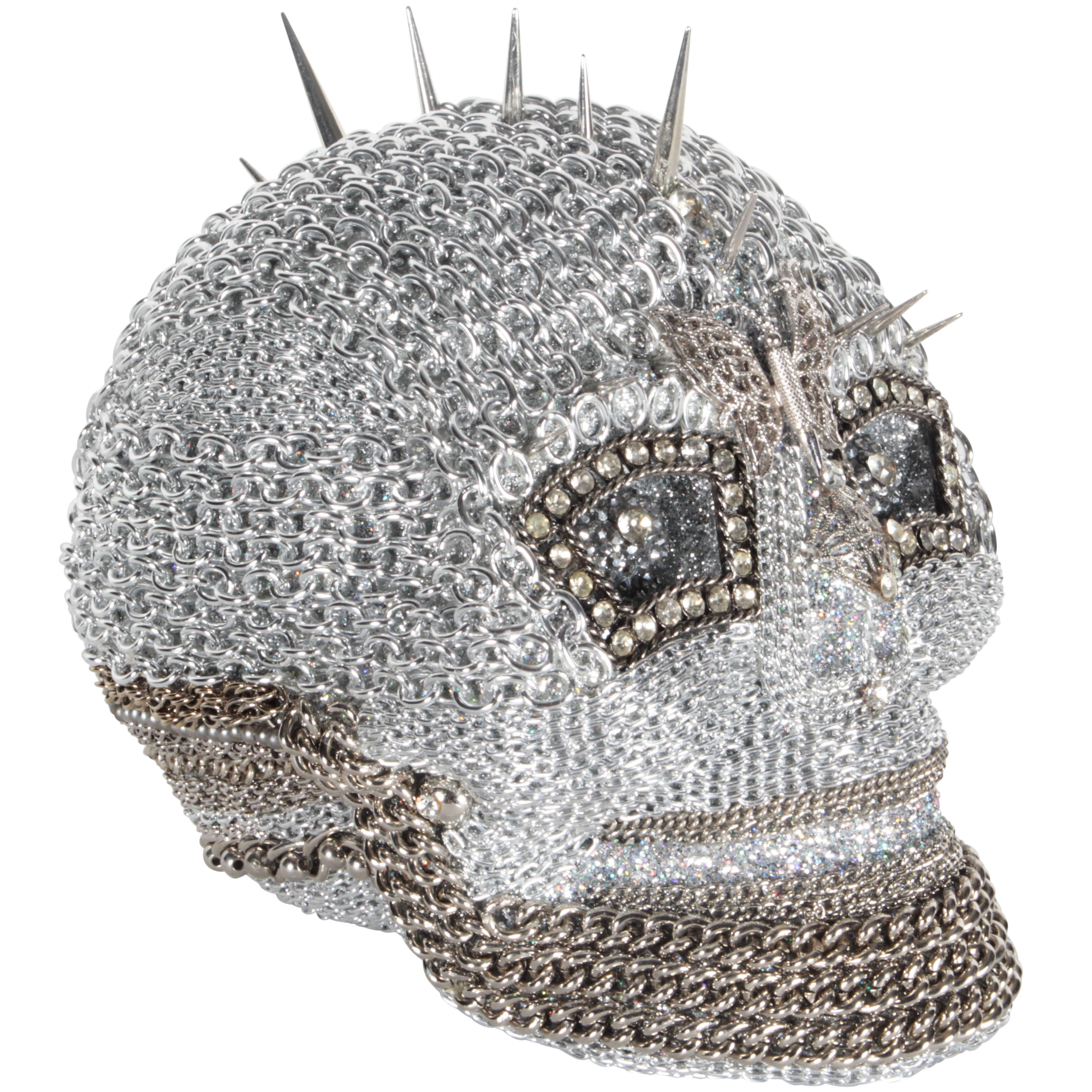 Chain and Rhinestone Encrusted Skull by W. Beaupre