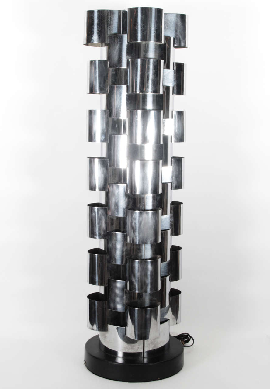 Chrome Tower Lamps by C. Jere at 1stDibs