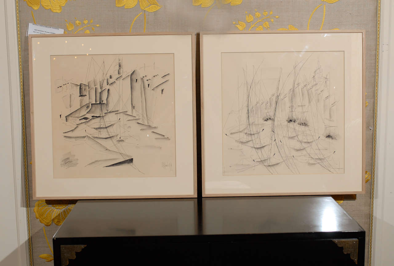 Pair of Pen & Ink Drawings