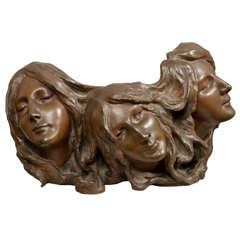 Art Nouveau Bronze Three Graces