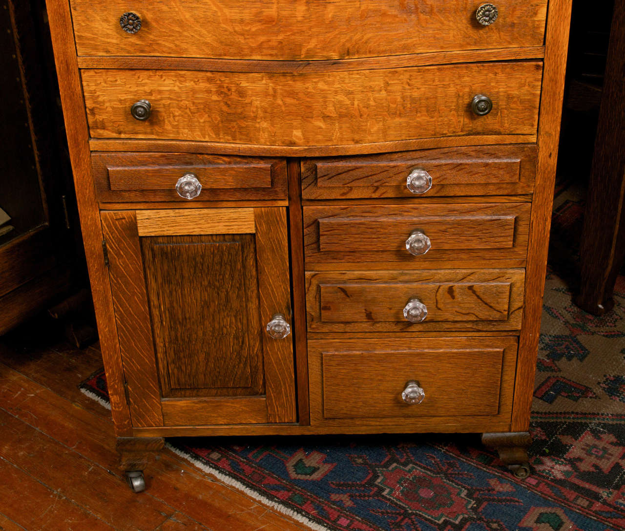 antique oak dental cabinet