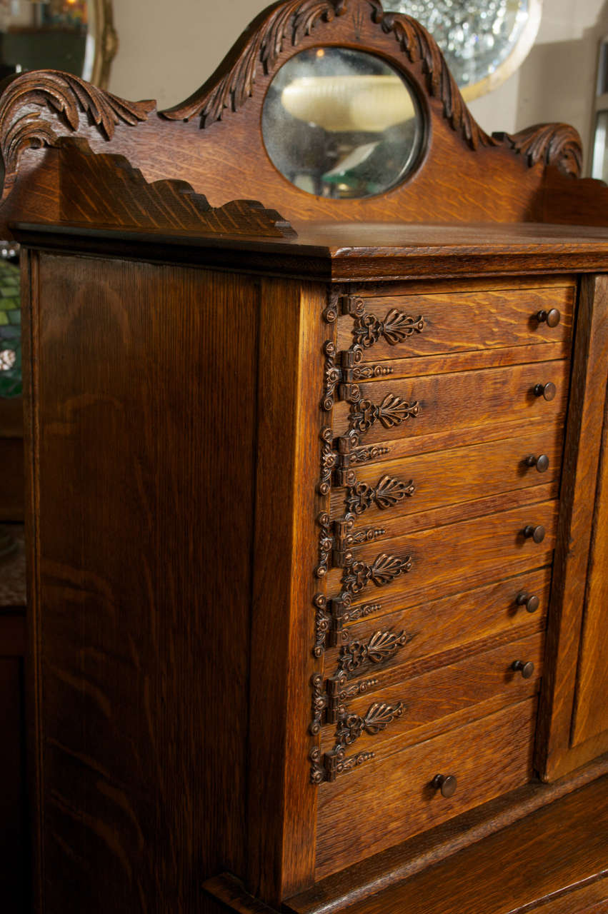 Late Victorian American Oak Dental Cabinet 4
