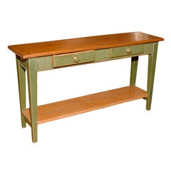 Canadian Sofa Table in Green Paint