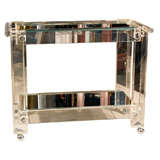 Lucite and Glass Mirrored Bar Cart