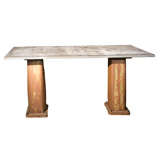Industrial Work Table with Zinc Top
