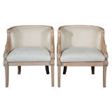 Pair Napolean Swan Arm Chairs