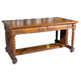 Antique English Oak Library Table