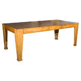 Handmade 1950'S Plywood Marquetry Top Dining Table