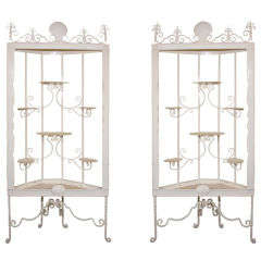 Pair Corner Painted Plants Stands/Merchandisers Draper-ish