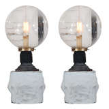 Globe Lights with Cement Pedestal