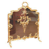 19th Louis XVI Bronze Dore Firescreen