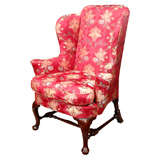 18th Queen Anne Mahogany Wing Chair