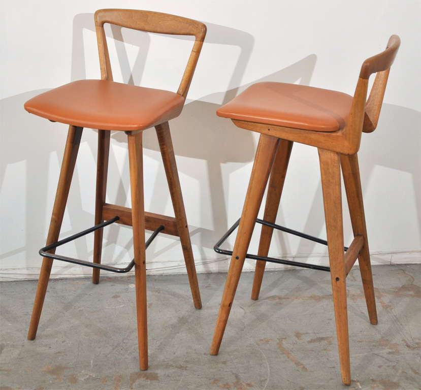 Pair of Bar Stools by Henry Rosengren Hansen at 1stDibs