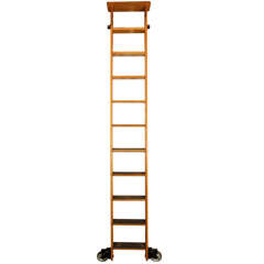 Vintage Oak Library Ladder