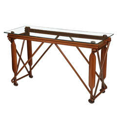 Italian Modern Mahogany and Glass Console, Silvio Cavatorta 11