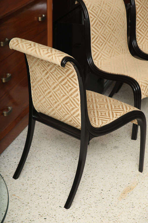 American Rare Set of Eight Paul Frankl Skyscraper Dining Chairs For Sale
