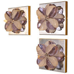 Set of 3 Murano ceiling or wall lights