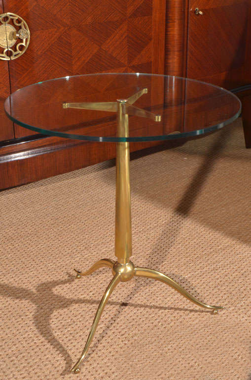 Brass and glass cigarette table by Osvaldo Borsani