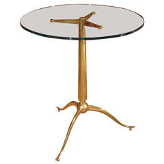 Brass and glass cigarette table by Osvaldo Borsani