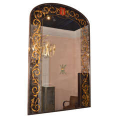 Large French Eglomise 1940's mirror