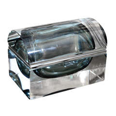 Grey Murano sommerso glass box