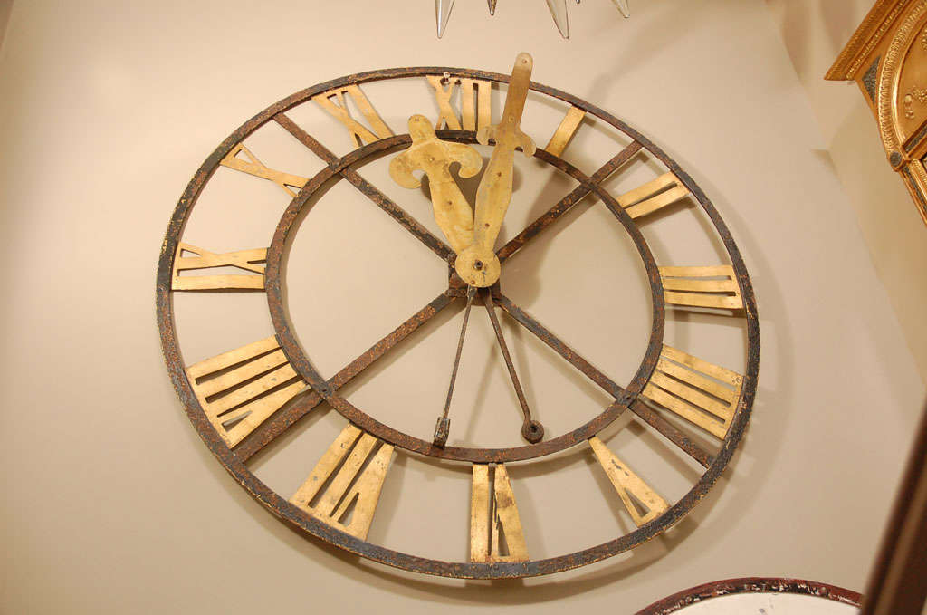 A Large Iron Wall Clock, Circa 1860