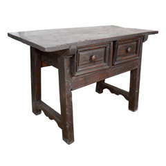 Late 17th C. Two Drawer Primitive Table