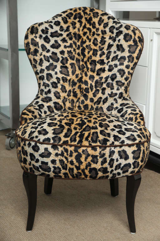 American Pair of  Faux Leopard Bedroom Chairs