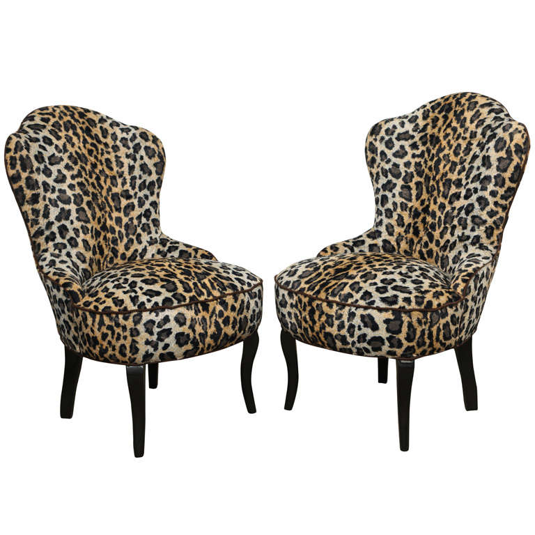 Pair of Faux Leopard Bedroom Chairs at 1stDibs leopard chairs