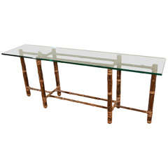 McGuire Bamboo + Glass Console/Sofa Table