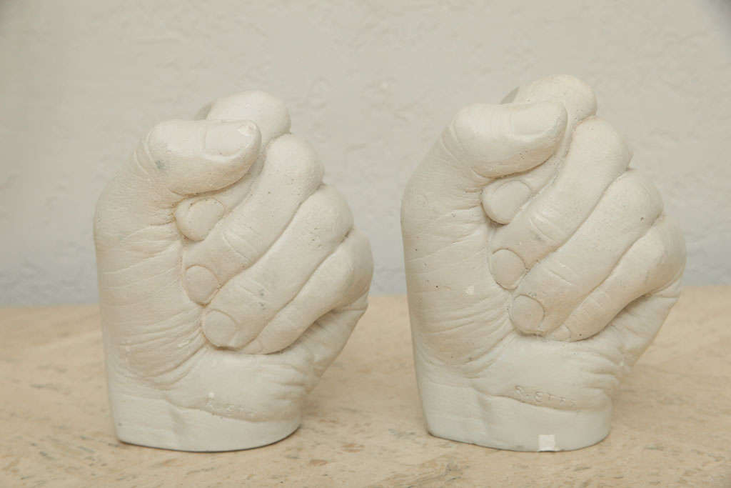 Richard Etts Plaster Candleholders In Good Condition For Sale In North Miami, FL