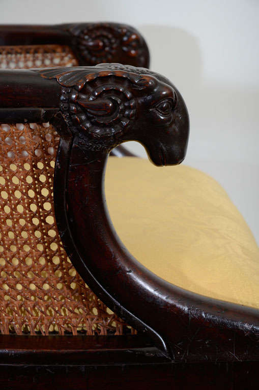 Mahogany Barrel Back Caned Desk Chair, 19th Century 5