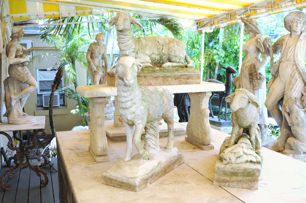 Set of Three 18th Century Carrara Marble Sheep