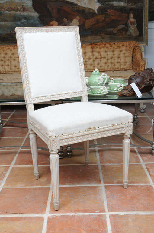 A set of six Gustavian Square Back Dining Chairs