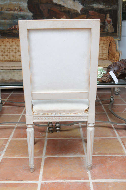 Upholstery Set of six Gustavian Square Back Dining Chairs