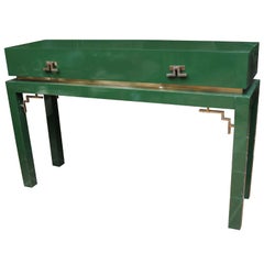 Green Lacquer Console Table