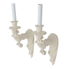 Vintage Pair of Plaster Wall Sconces