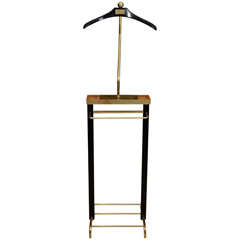 French Brass and Lacquer Valet Stand