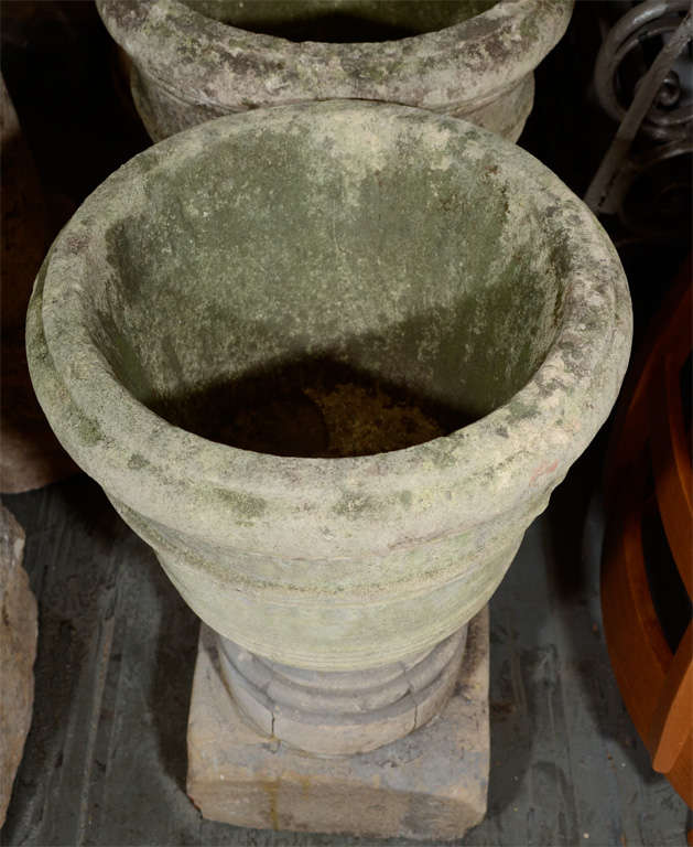 French Stone Urn on a Pedestal For Sale 1