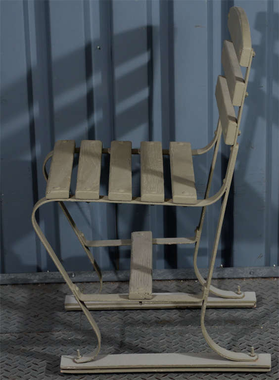 American Wood and Metal Garden Chairs For Sale 1