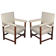 Vintage Swiss Walnut Lounge Chair