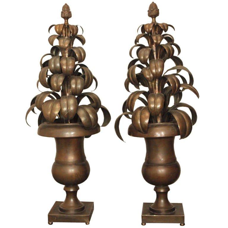 Pair Large Tole Garnitures