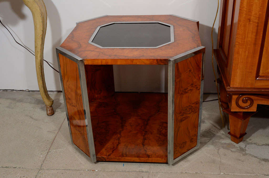 Pair of Burl Walnut Side Tables